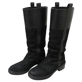 Autre Marque Botas longas de camurça Sartore Preto