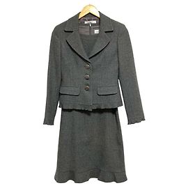 Autre Marque Courreges Wollkleid-Jacken-Ensemble Braun
