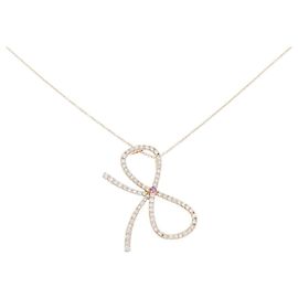 Autre Marque Collana in oro rosa Au750 con zaffiro e diamante Rosa