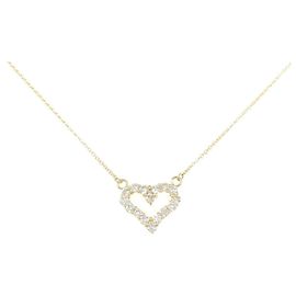 Autre Marque Colar de Coração com Diamantes Au750 Dourado