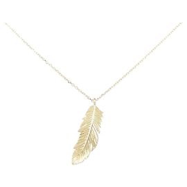 Autre Marque Collier Plume Au750 Doré