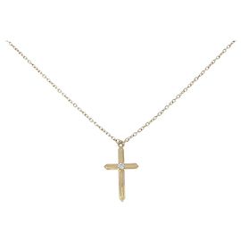 Autre Marque Collier Croix en Diamants Au750 Doré