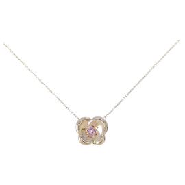 Autre Marque Collier en or rose K10 avec saphir et diamant Rose