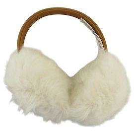 Cache-oreilles en peau lainée Coach Blanc