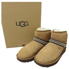 Stivaletti in pelle di pecora UGG W CLASSIC MINI CRESCENT Marrone Cammello