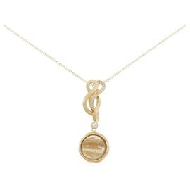 Autre Marque Collana in oro giallo Au750, quarzo rutilo e diamante D'oro