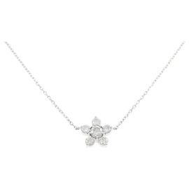 Autre Marque Collana Diamanti Fiore Pt900/Pt850 Argento