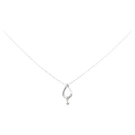 Autre Marque Colar de ouro branco K10 e diamantes Prata