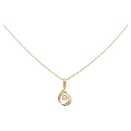 Autre Marque Au750 Diamond Necklace Golden
