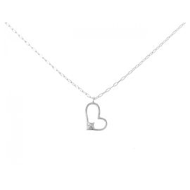 Autre Marque Collar de oro blanco K10 y diamantes Plata