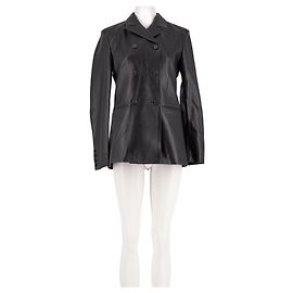 Blazer croisé en cuir noir Cos Noir