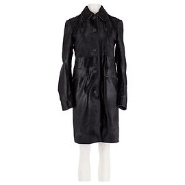 Abrigo de cuero negro Totême Negro