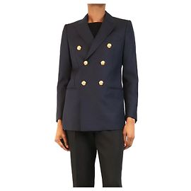 Céline Navy double-breasted jacket - size UK 6 Navy blue