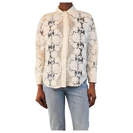 Zimmermann Camicia bianca trasparente in broderie anglaise - size UK 8 Bianco