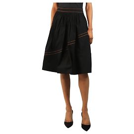 Prada Midirock in Schwarz mit Kontrastnähten - size UK 8 Schwarz