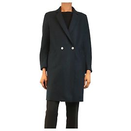 Harris Wharf London Navy double-breasted pea coat - size UK 6 Navy blue