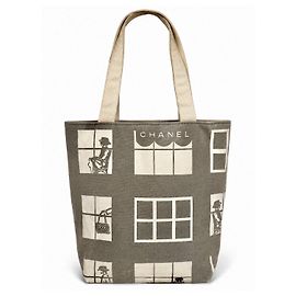 Sac Cabas Chanel Paris en Toile Beige Gris