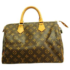 Louis Vuitton Monogram Speedy 30 Handbag Brown