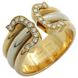 Cartier 2C Band Ring Diamond 18K Gold Other