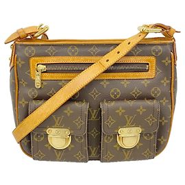 Bolso de hombro Louis Vuitton Monogram Hudson GM Castaño