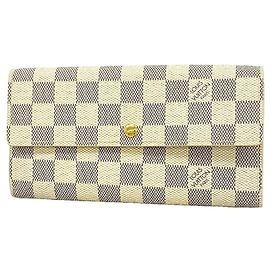 Louis Vuitton Damier Azur Portefeuille Sarah Long Wallet White
