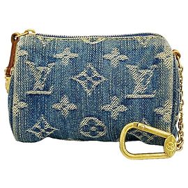 Louis Vuitton Monogram Denim Pouch Blau