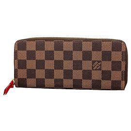 Louis Vuitton Damier Portefeuille Clemence Long Wallet Damier ebene