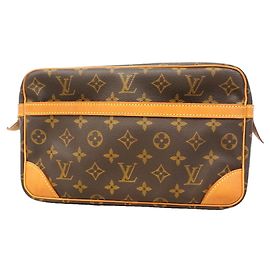 Borsa a pochette Louis Vuitton Monogram Compiegne 28 Marrone
