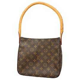Bolso de hombro Louis Vuitton Monogram Looping MM Castaño