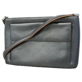 Bolso de hombro Louis Vuitton Monogram Mat Alston Azul