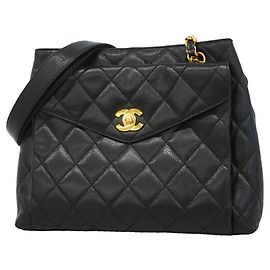 Chanel Matelassé Chain Tote Bag Black