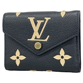Louis Vuitton Tri-fold Wallet Black Beige