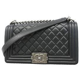 Chanel Boy Chain Shoulder Bag Black