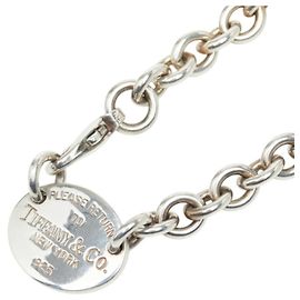 Autre Marque Colar de corrente Tiffany & Co. Return to Tiffany com medalha oval Prata