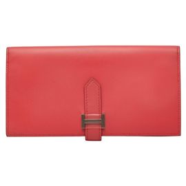 Hermès Hermes Bearn Soufflé Langbeutel Pink Andere