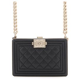 Borsa a tracolla Chanel Boy in pelle di agnello Nero
