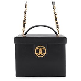 Bolsa Vanity Chanel em couro de bezerro granulado Preto