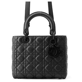 Christian Dior Lady Cannage Medium Ultra Matte Handbag Black