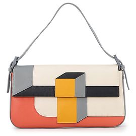 Sac à main en cuir color-block Fendi Multicolore