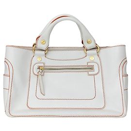 Céline Bolso Tote Celine Boogie Bag Blanco Naranja