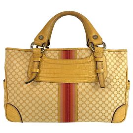 Céline Borsa Celine in tela e pelle gialla Giallo