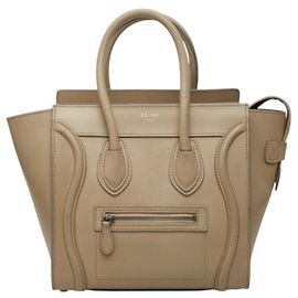 Céline Borsa a mano Celine Luggage Micro Shopper Beige