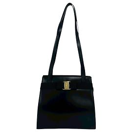 Salvatore Ferragamo Borsa Tote Vara in pelle nera Ferragamo Nero