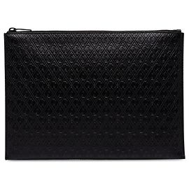 Autre Marque Housse de tablette Saint Laurent en cuir noir avec monogramme intégral Noir