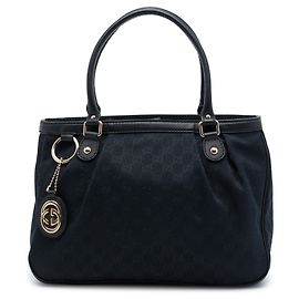 Gucci Black GG Canvas Sukey Tote Schwarz