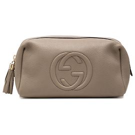 Clutch Soho Gucci em couro de bezerro castanho Marrom Taupe
