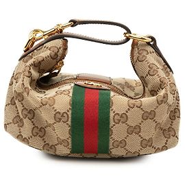 Gucci Mini Vanity in tela GG beige con banda Web Beige