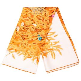 Hermès Orange Les Bles Seidentuch 90 Orange
