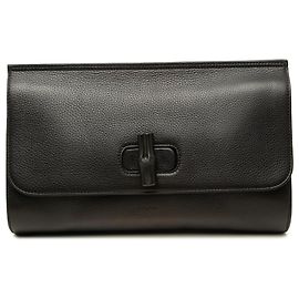 Clutch Daily Gucci em pele de vitelo preta com bambu Preto