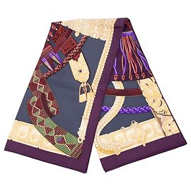 Hermès Purple Ceintures Et Liens Seidentuch 90 Lila